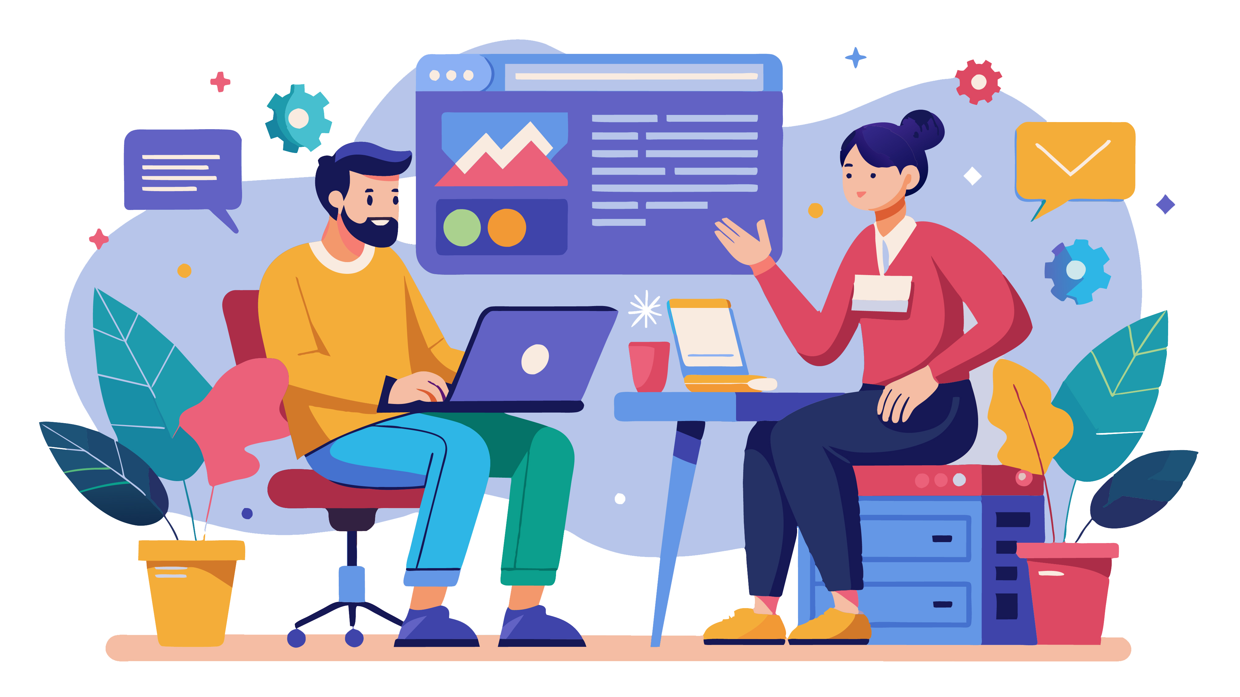 Small business partnership illustration