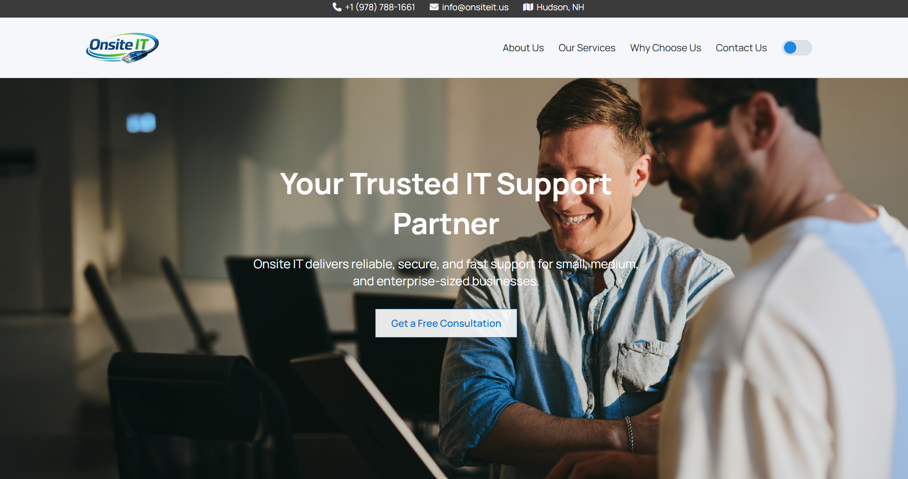 Onsite IT website screenshot