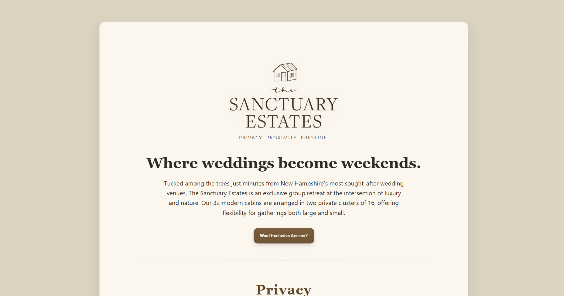 The Sanctuary Estates website screenshot